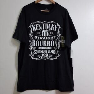 Kentucky Bourbon Men's 100% Cotton Black Graphic Tee, Size XL(46-48), NWT